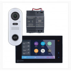 CDV-4791S-DXB  - CDVI 2Easy 2-Wire 1-Way Video Entry Kit, Black Wifi Monitor and 1-Button Door Station