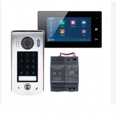 CDV-4796KP-DXB - CDVI 2Easy 2-Wire 1-Way Video Entry Kit, Black Wifi Monitor and 1-Button Keypad Door Station