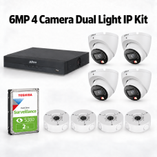 6MP 4 Camera  Dual Light IP Kit4 (includes 2TB HD and Bases)