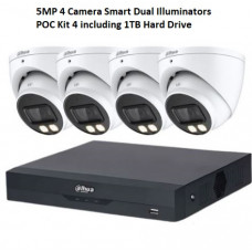 5MP 4 Camera Smart Dual Illuminators POC Kit 4 (includes 1TB HD)
