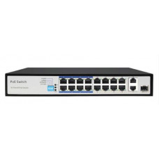 18 Port Fast POE switch with 16 POE and 1  Gigabit Port 1 Combi Port dip switch for Vlan