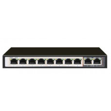 10 Port Fast POE switch with 8 POE and 2  Gigabit Ports dip switch for VLAN