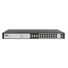 26 Port  POE switch with 24 POE and 2  Gigabit Ports dip switch for VLAN