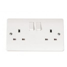 CLICK MODE 2 GANG DOUBLE POLE 13A SWITCHED SOCKET WHITE